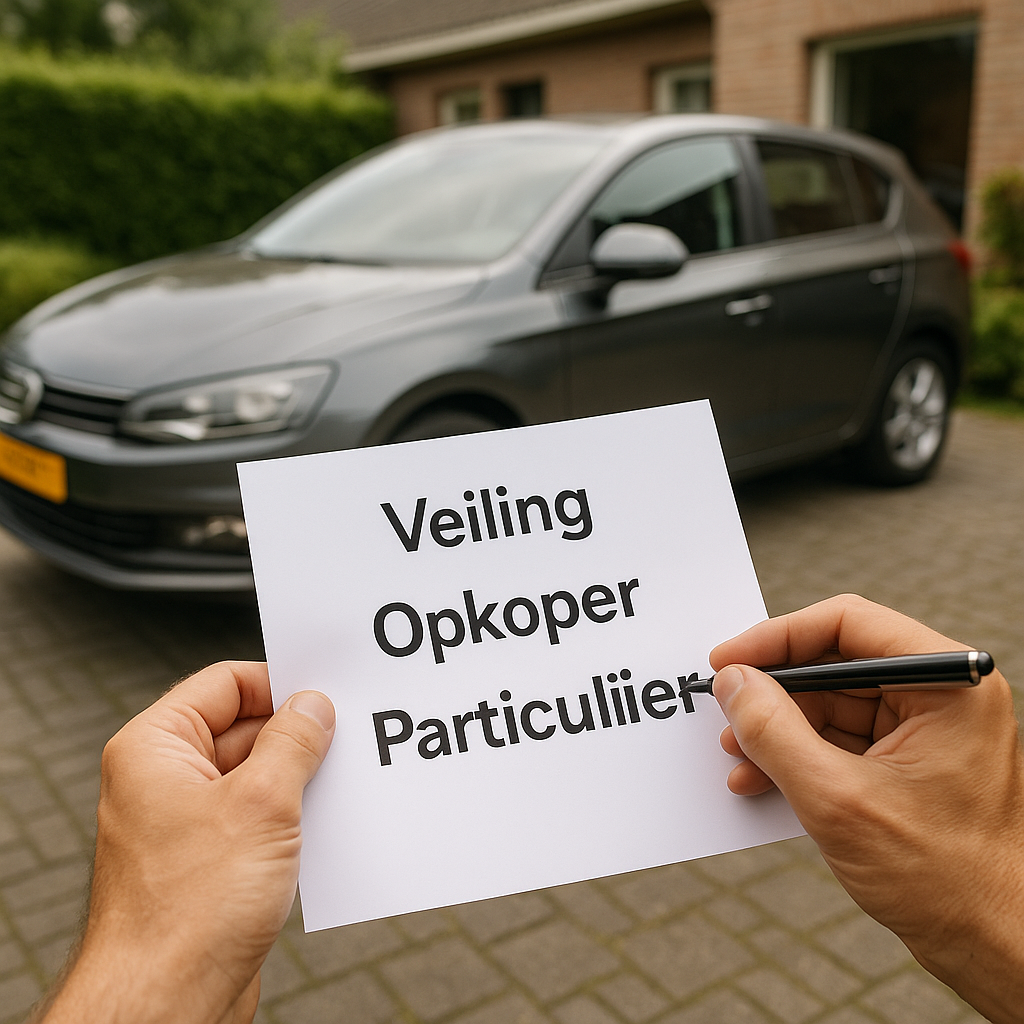 Man kiest tussen veiling, opkoper of particuliere verkoop van zijn auto in Vlaamse opritsetting